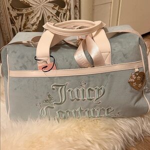 Juicy Couture Cream and Sea Foam Green Travel Duffel Bag❣️